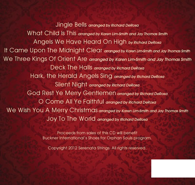 Serenata Strings Christmas CD, Front Cover #2